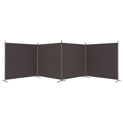 vidaXL Kamerscherm met 4 panelen 698x180 cm stof bruin