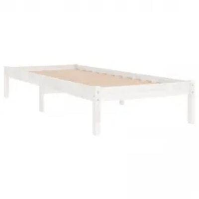 vidaXL Bedframe massief hout wit 90x200 cm