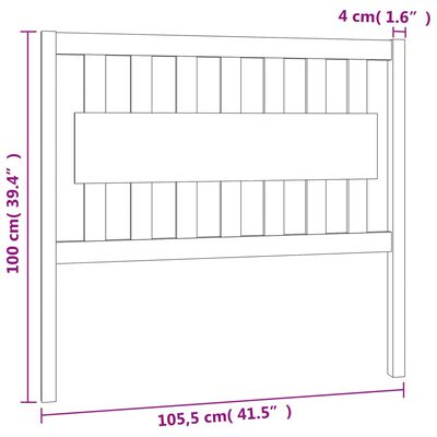 vidaXL Hoofdbord 105,5x4x100 cm massief grenenhout