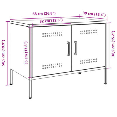 vidaXL Tv-meubel 68x39x50,5 cm staal roze