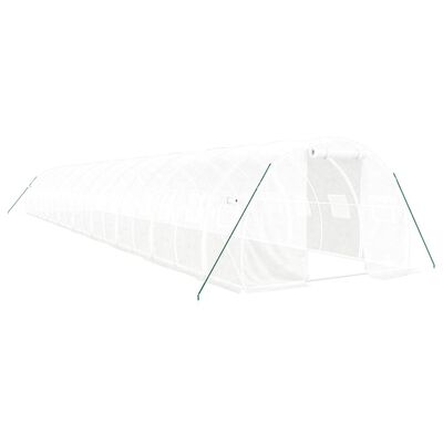 vidaXL Tuinkas met stalen frame 54 m² 18x3x2 m wit