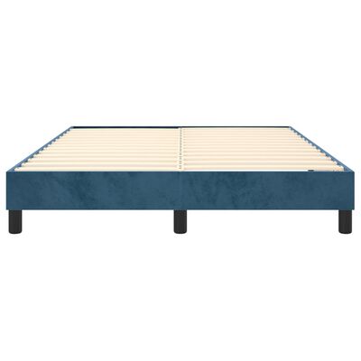 vidaXL Bedframe zonder matras 140x190 cm fluweel donkerblauw