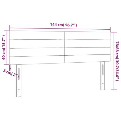 vidaXL Hoofdbord LED 144x5x78/88 cm stof donkerbruin