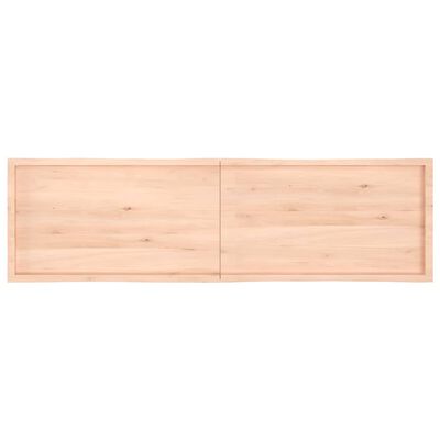 vidaXL Tafelblad natuurlijke rand 220x60x(2-4) cm massief eikenhout