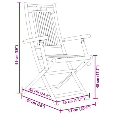 vidaXL 3-delige Bistroset bamboe