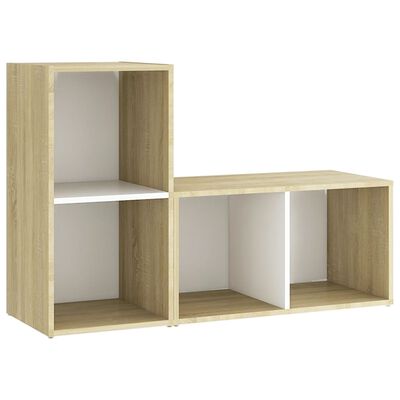 vidaXL Tv-meubelen 2 st 72x35x36,5 cm bewerkt hout wit sonoma eiken