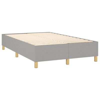 vidaXL Boxspring met matras stof lichtgrijs 120x200 cm