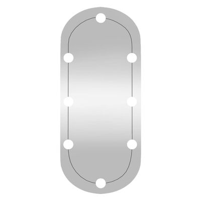 vidaXL Wandspiegel met LED's ovaal 35x80 cm glas