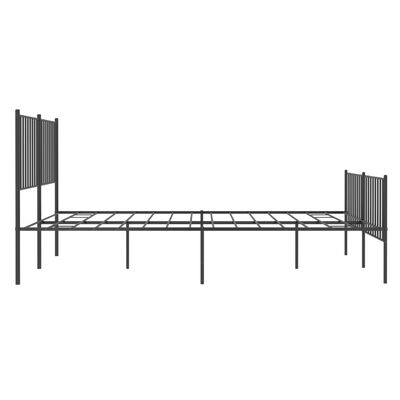 vidaXL Bedframe met hoofd- en voeteneinde metaal zwart 140x200 cm