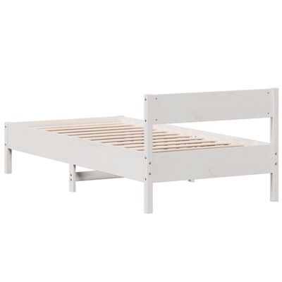 vidaXL Bedframe zonder matras massief grenenhout wit 90x200 cm