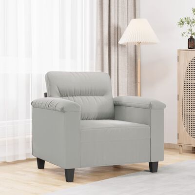 vidaXL Fauteuil 60 cm microvezelstof lichtgrijs