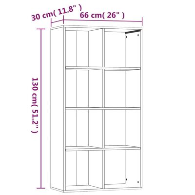 vidaXL Boekenkast 66x30x130 cm bewerkt hout gerookt eikenkleurig