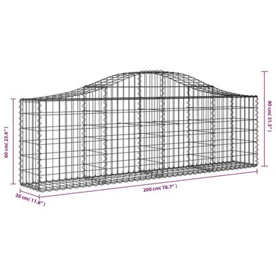 vidaXL Schanskorven 9 st gewelfd 200x30x60/80 cm gegalvaniseerd ijzer