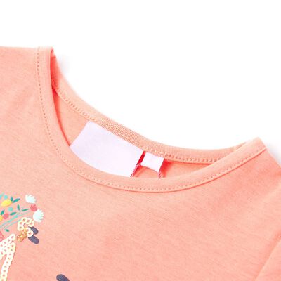 Kindershirt 140 neonkoraalkleurig