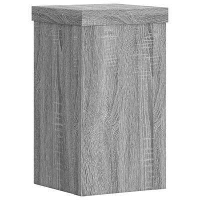 vidaXL Plantenstandaards 2 st 10x10x18 cm bewerkt hout grijs sonoma