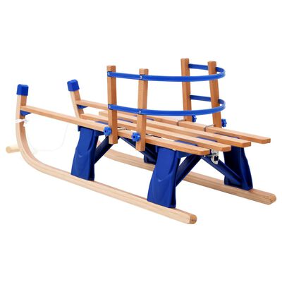 vidaXL Sneeuwslee met rugleuning inklapbaar 119 cm hout