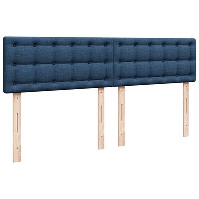 vidaXL Boxspring met matras stof blauw 180x200 cm