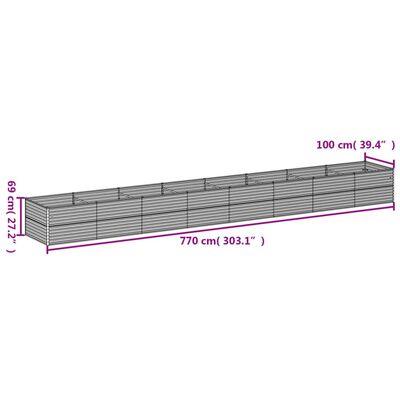 vidaXL Plantenbak verhoogd 770x100x69 cm cortenstaal