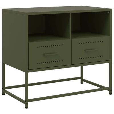 vidaXL Tv-meubel 68x39x60,5 cm staal olijfgroen