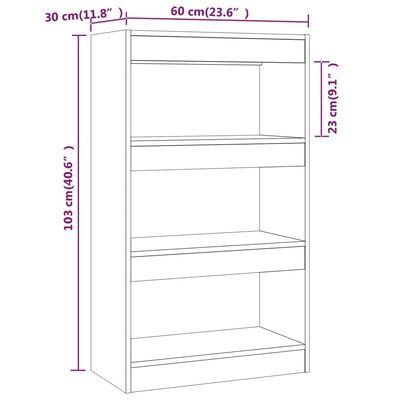 vidaXL Boekenkast/kamerscherm 60x30x103 cm bewerkt hout zwart