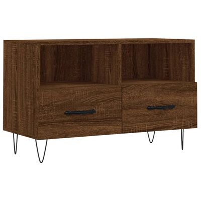 vidaXL Tv-meubel 80x36x50 cm bewerkt hout bruin eikenkleur