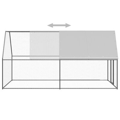 vidaXL Kippenhok 2x4x2 m gegalvaniseerd staal