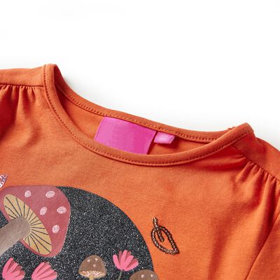 Kindershirt met lange mouwen 128 oranjebruin