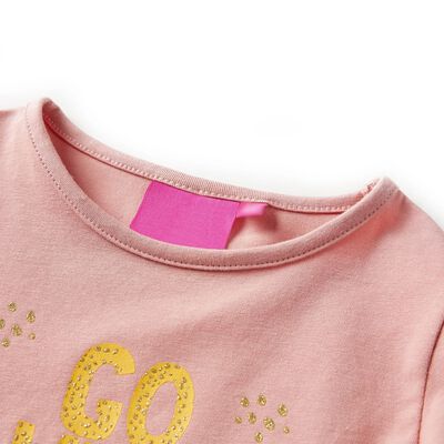 Kindershirt met lange mouwen 116 lichtroze