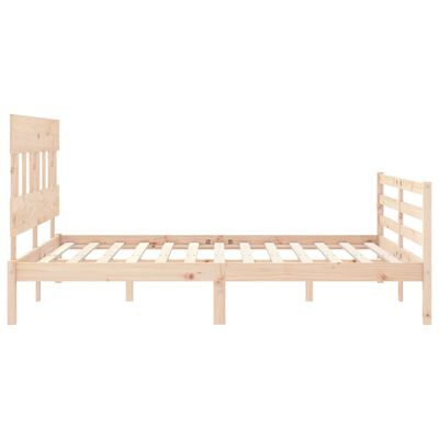 vidaXL Bedframe met hoofdbord massief hout 160x200 cm