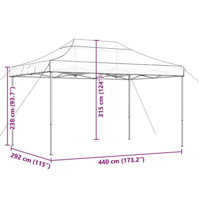 vidaXL Partytent inklapbaar pop-up 440x292x315 cm groen