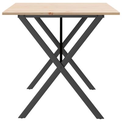 vidaXL Eettafel X-frame 160x80x75 cm massief grenenhout en gietijzer