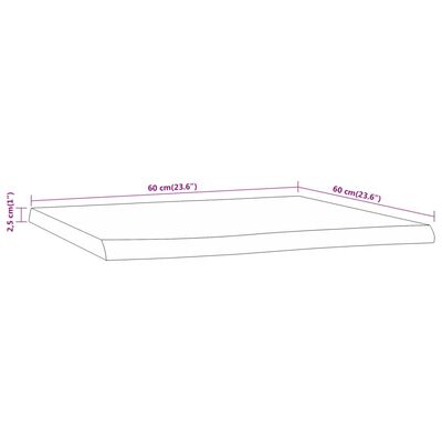 vidaXL Tafelblad vierkant natuurlijke rand 60x60x2,5 cm acaciahout