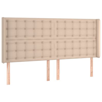 vidaXL Boxspring met matras en LED kunstleer cappuccinokleur 160x200cm