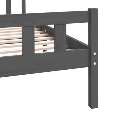 vidaXL Bedframe massief hout grijs 140x190 cm