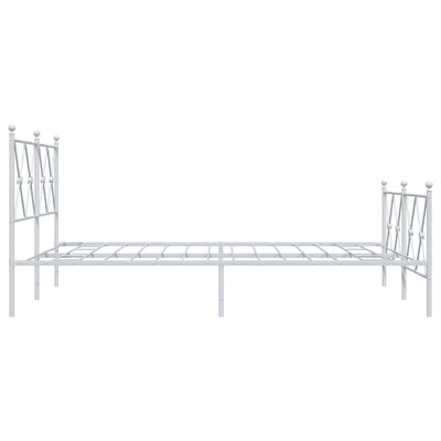 vidaXL Bedframe met hoofd- en voeteneinde metaal wit 140x200 cm