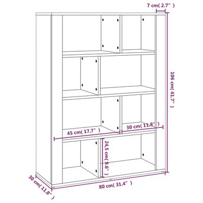 vidaXL Dressoir 80x30x106 cm bewerkt hout grijs sonoma eikenkleurig