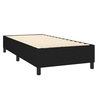 vidaXL Boxspring met matras stof zwart 100x200 cm