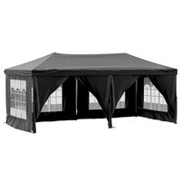 vidaXL Partytent inklapbaar met zijwanden 3x6 m zwart