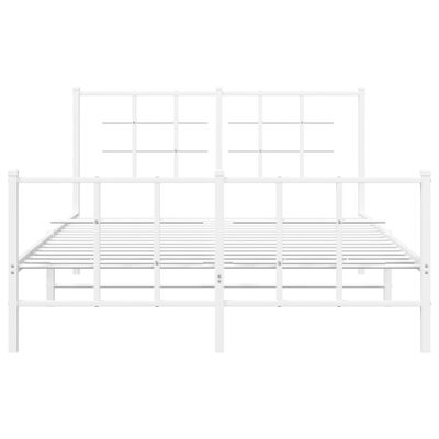 vidaXL Bedframe met hoofd- en voeteneinde metaal wit 140x190 cm