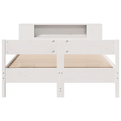 vidaXL Bed met boekenkast zonder matras grenenhout wit 120x190 cm