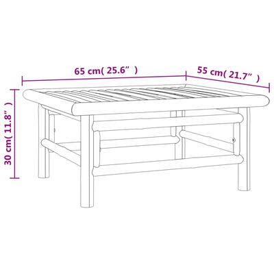 vidaXL 4-delige Loungeset met kussens bamboe taupe