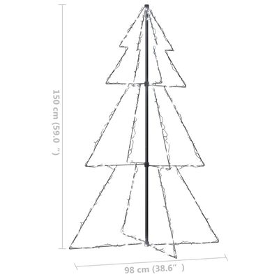 vidaXL Kegelkerstboom 200 LED's binnen en buiten 98x150 cm