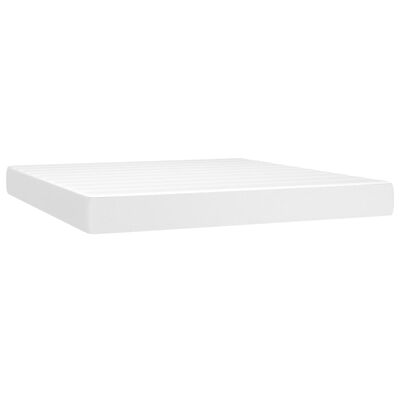 vidaXL Boxspring met matras en LED kunstleer wit 180x200 cm