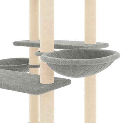 vidaXL Kattenmeubel met sisal krabpalen 133 cm lichtgrijs