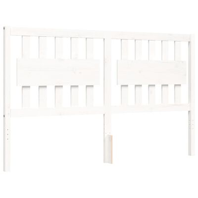 vidaXL Bedframe met hoofdbord massief hout wit