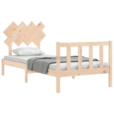 vidaXL Bedframe met hoofdbord massief hout 90x200 cm