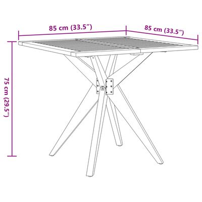 vidaXL Tuintafel vierkant 85x85x75 cm massief acaciahout