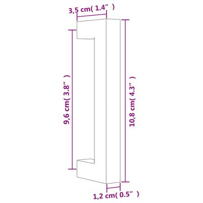 vidaXL Handvatten 10 st 96 mm roestvrij staal zwart