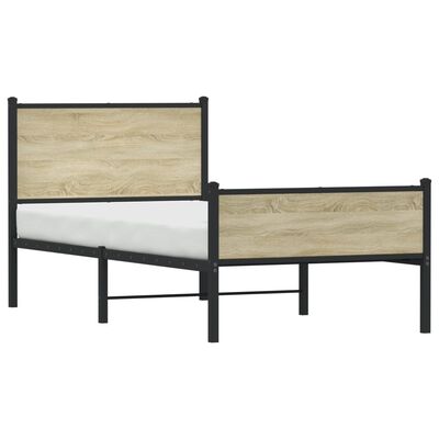 vidaXL Bedframe zonder matras metaal sonoma eikenkleurig 100x190 cm