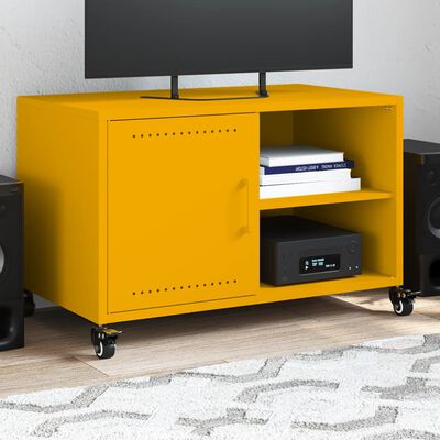 vidaXL Tv-meubel 68x39x43,5 cm staal mosterdgeel